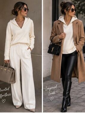 Michael Kors Collection V-neck cream sweatshirt/ wool /angora